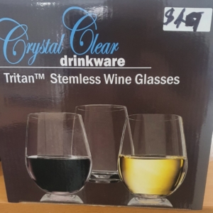 WINE GLASS STEMLESS set 4 acrylic